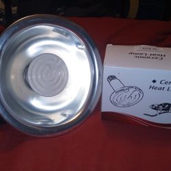 Ceramic Pet  Heat Lamp With Dimmer Switch And Digital Thermometer Comes With Extra Light Bulb
