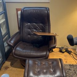 Stressless Leather Recliner With Foot Ottoman