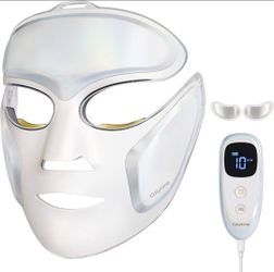 WarmGlow FDA-Cleared LED Red Light Therapy Mask – 3D Contour Face with Under-Eye Heating for Skincare, Anti-Aging