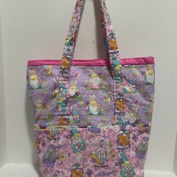 EASTER EGGS HUNT GNOMES HANDMADE QUILTED TOTE BAG 