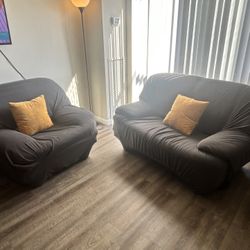 Tan Leather Couches With Grey Couch Covers  