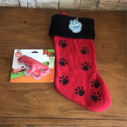 Pet Christmas Stocking & Nylabone Dinosaur Dental Chew New