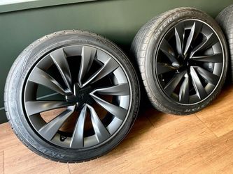 20’ Inch Tesla Helix Wheels Model Y Charcoal Gray Milstar Sport Tires 5x114 New Condition