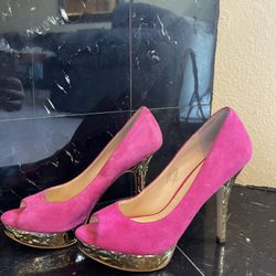 Pink and gold Heels