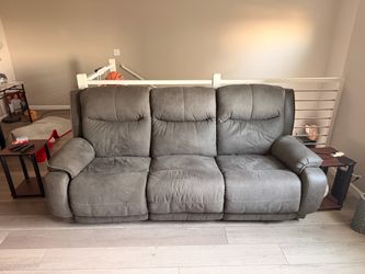 Gray Reclining Sofa Set