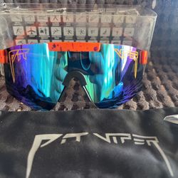 Pit Viper Sunglasses Orange Frame Blue Lens 