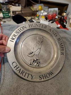 1978 Houston Hunter and Jumper Charity Show Pewter Plate