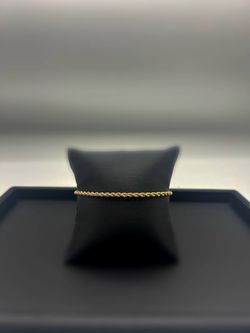 14k solid yellow gold Rope link bracelet 3mm 8in 6,8g