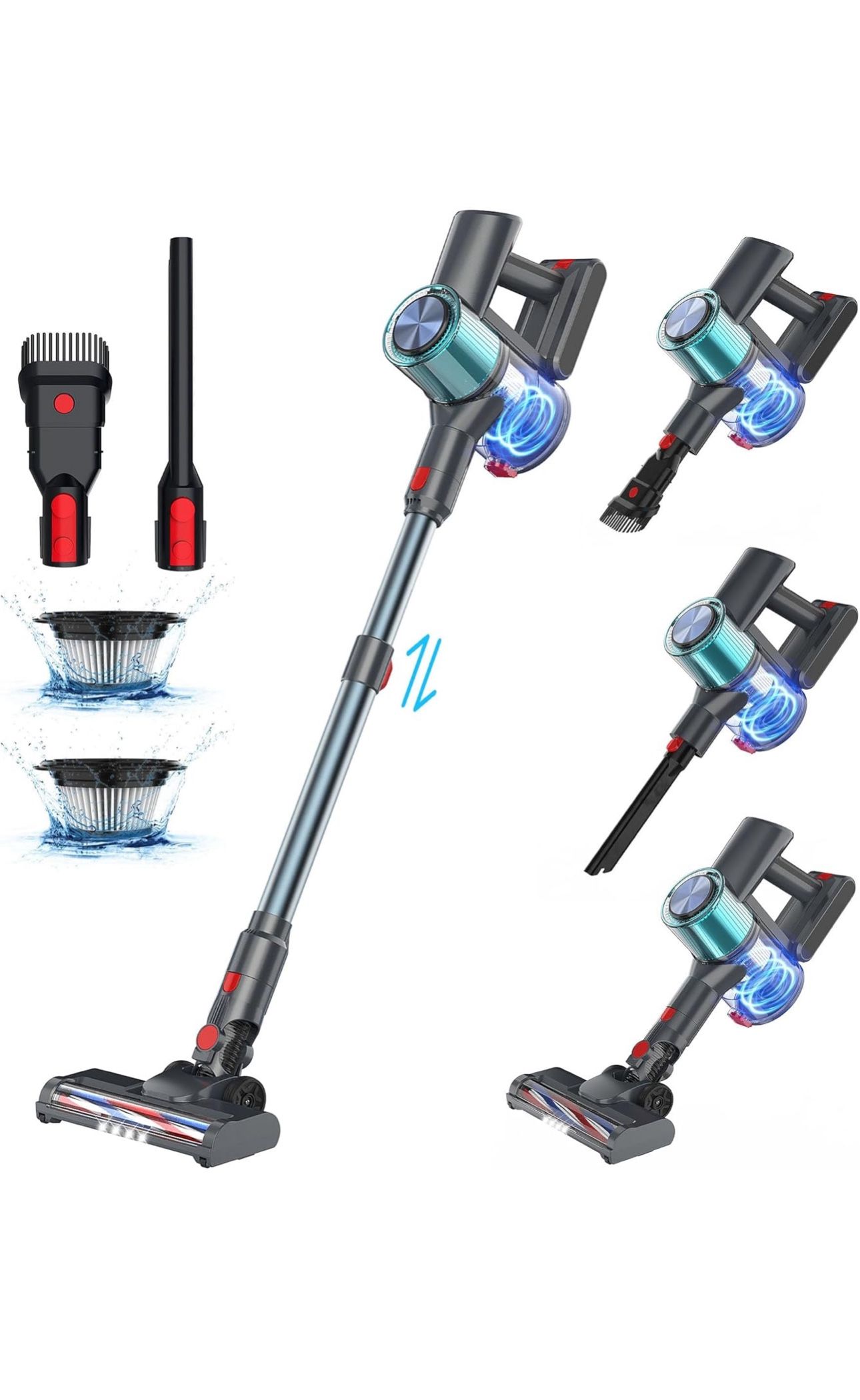Cordless Vacuum Cleaner, 300W Self-Standing Vacuum Cleaners for Home Cordless, 3 Modes 6-in-1 Lightweight Cordless Stick Vacuum Cleaner, Vacuum Cordle