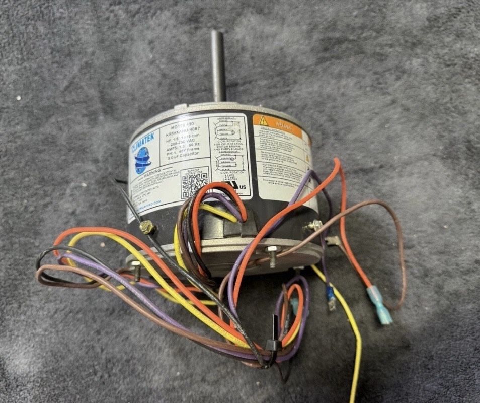 ClimaTek Condenser Fan Motor Fits Emerson US Motors K55HXAHU-4087 MOT99 430