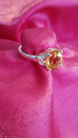 Brazilian citrine sterling silver ring size 8