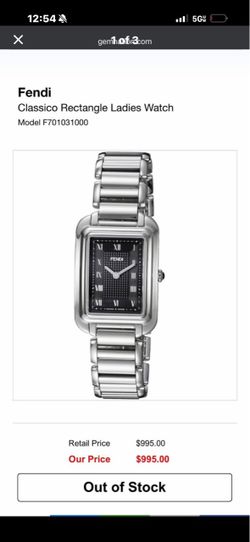 Fendi Classico Rectangle Ladies Watch Model F(contact info removed)00