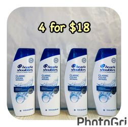 Head & Shoulders shampoo Classic Clean, 12.5 fl oz each, 4 for $18