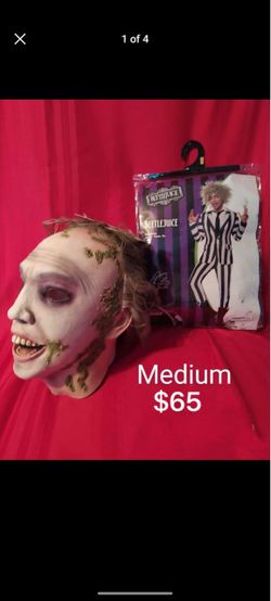 Beetlejuice Halloween Costume with Mask – Medium