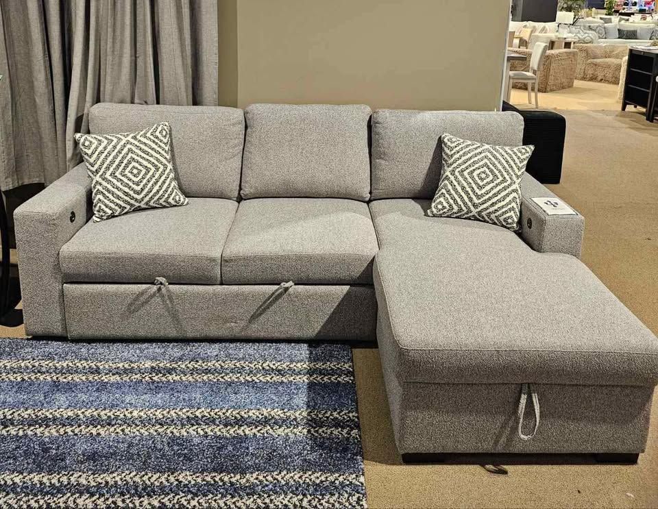 2 pc Contemporary Pull-Out Sleeper Sectional