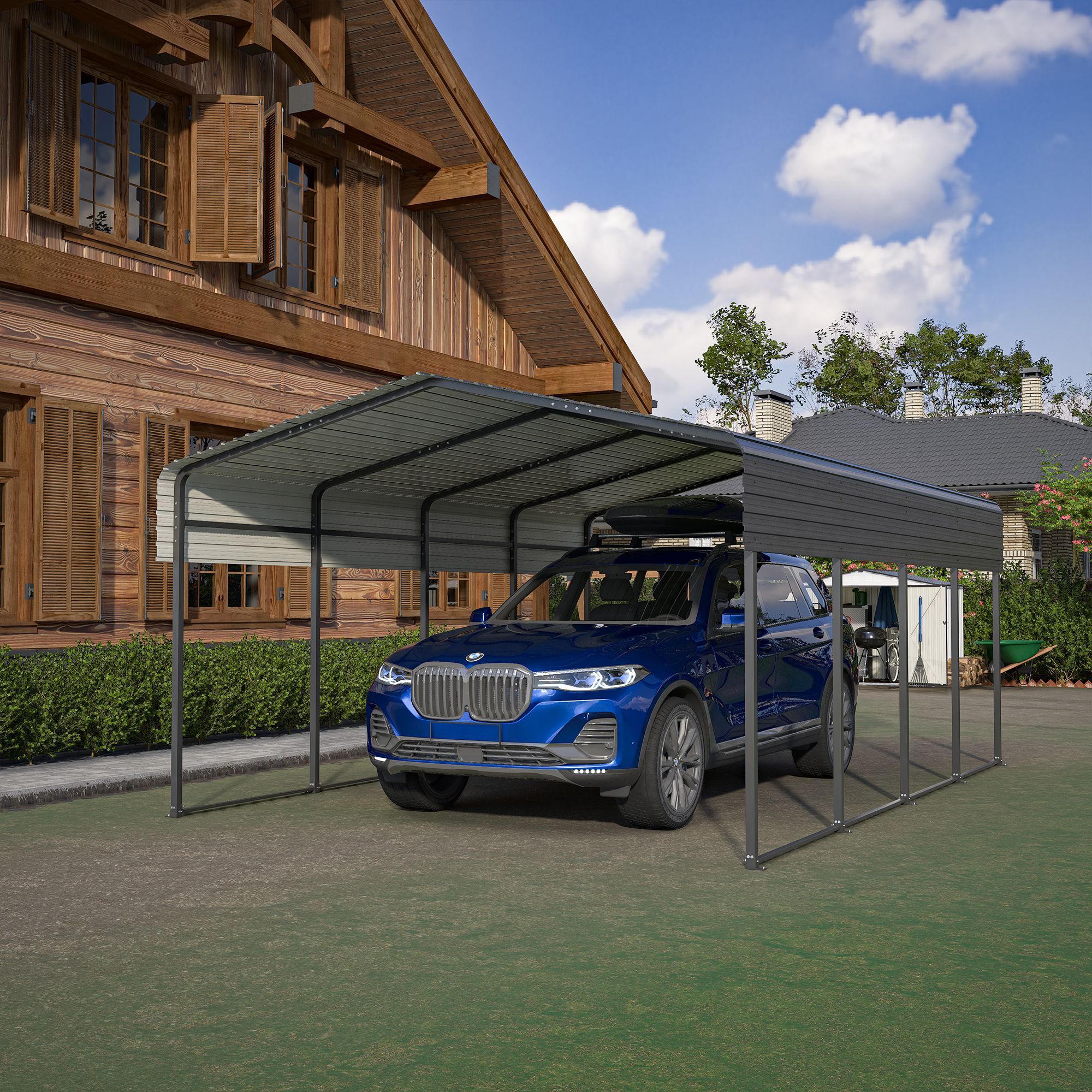 13x20 FT Heavy Duty Carport with Heavy Duty Metal Frame & Galvanized Steel Roof, Outdoor Car Ports Canopy Garage Car Shelter for Car,SUV,Truck, Boat,