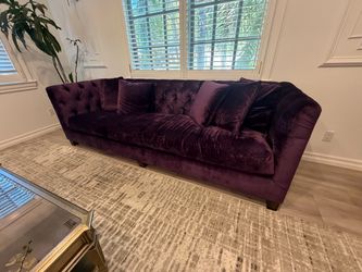 Purple Velvet Tufted Chesterfield Sofa
