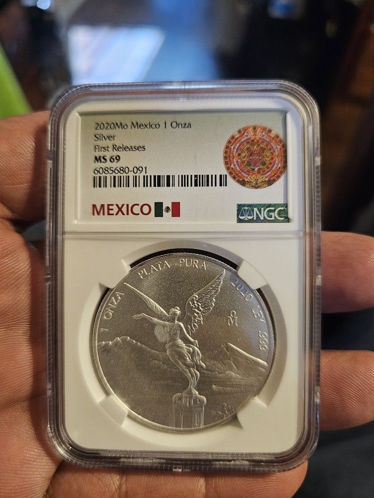 2020 1 oz MS69 Libertad BU .999 Silver Coin NGC Mexico Onza Key Date 🇲🇽