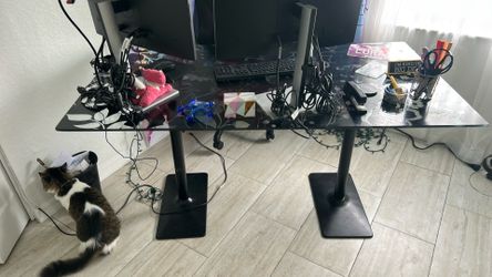 Black Glass Desk & Free Chair 5’x3.5’ feet