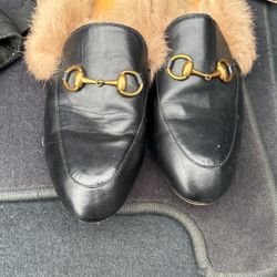 Gucci Women’s Fur Slides Size 8.5