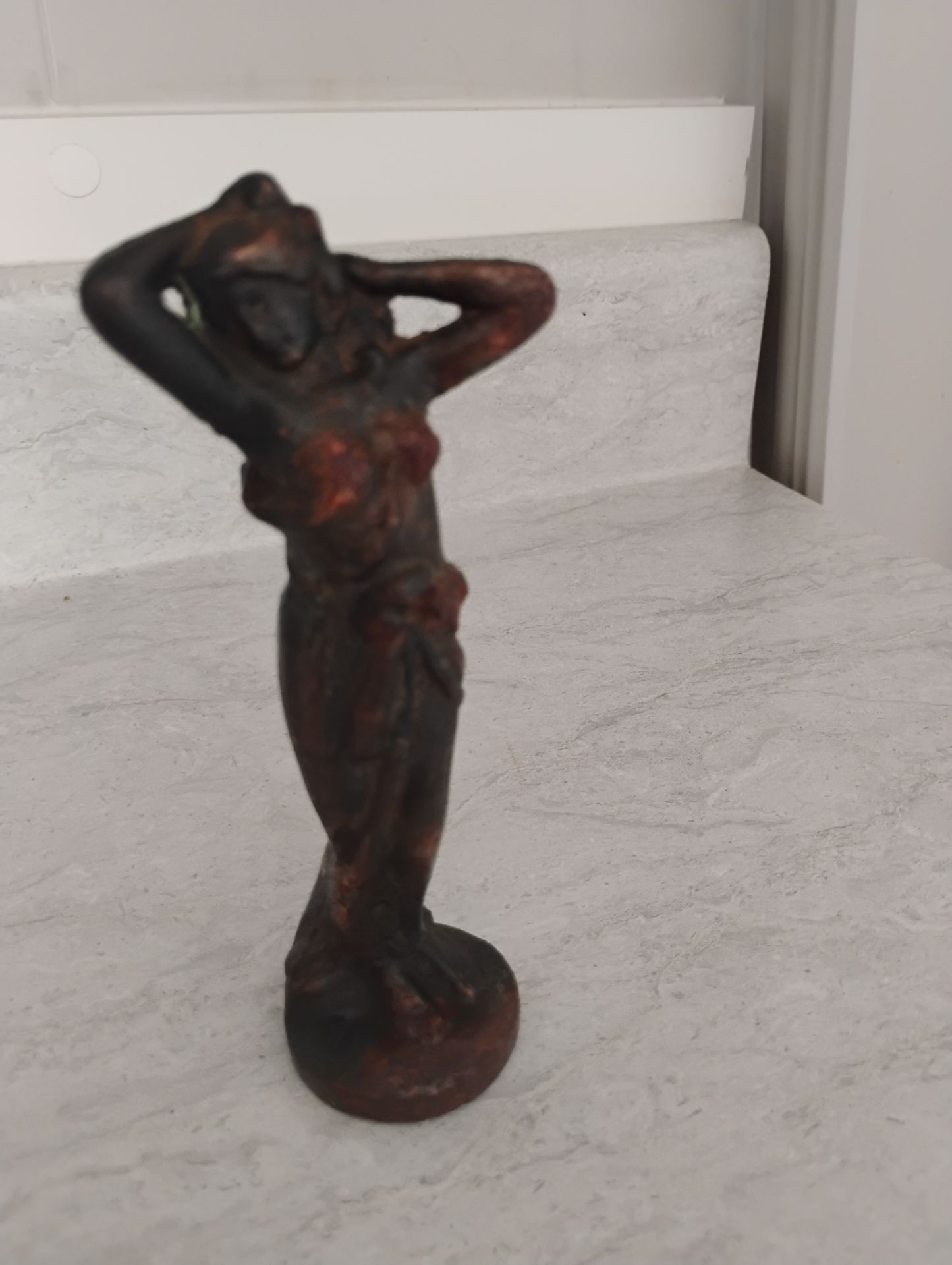 Vintage Rustic Bronze Statue