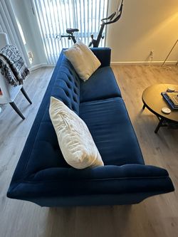 IKEA Lindome Blue Velvet Sofa for Sale in Los Angeles CA OfferUp