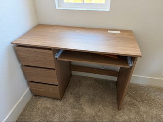 Computer Desk with 3 Drawers + Built-in Charging Station