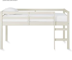 Twin Loft Bed, White, Traditional Small Space Junior Size