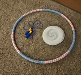 Fitness Lot - Weighted Hula Hoop + Jump Rope + Four Frisbees