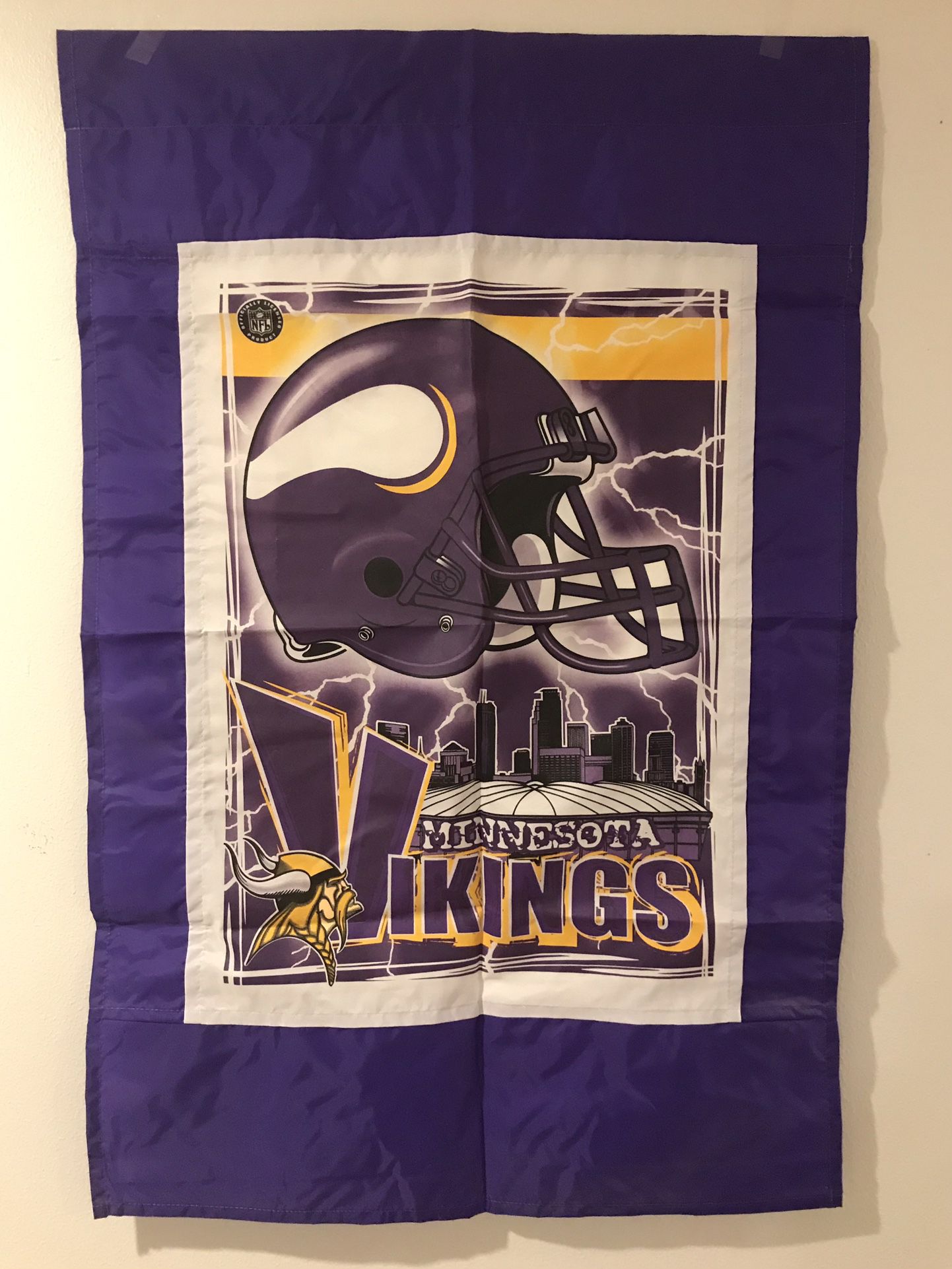 Minnesota Vikings Wall Flag - Vertical Display