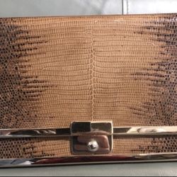 VINTAGE 1990s ESCADA SNAKESKIN CLUTCH