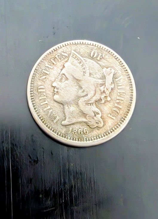 1866 Three Cent Nickel Coin