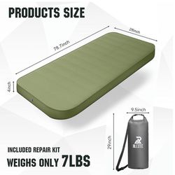 Self Inflating Sleeping Pad With Pimp Sack, Memory Foam 4.2 Stars Review