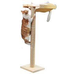 Cat Window Perch with Tall Scratching Posts, Inside 46" Climbing Tree Hammmock Mounted with Suction Cups for Sleeping,Playing and Watching Birds