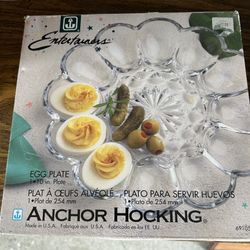 Anchor Hocking "Entertainers" egg plate. 