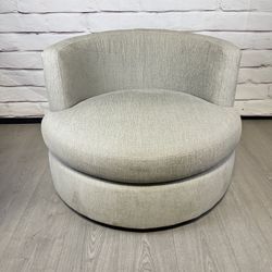Pottery Barn Balboa Round Gray Swivel Chair