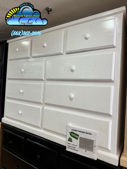 White nine drawer dresser chest cajonera Comoda de Pino