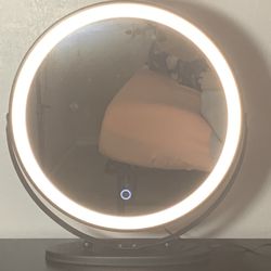 Black Round Touch Vanity Mirror
