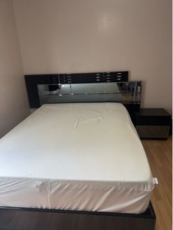 $250 El Dorado Queen Bed Frame + Matching Nightstand (Must Pick Up This Week)