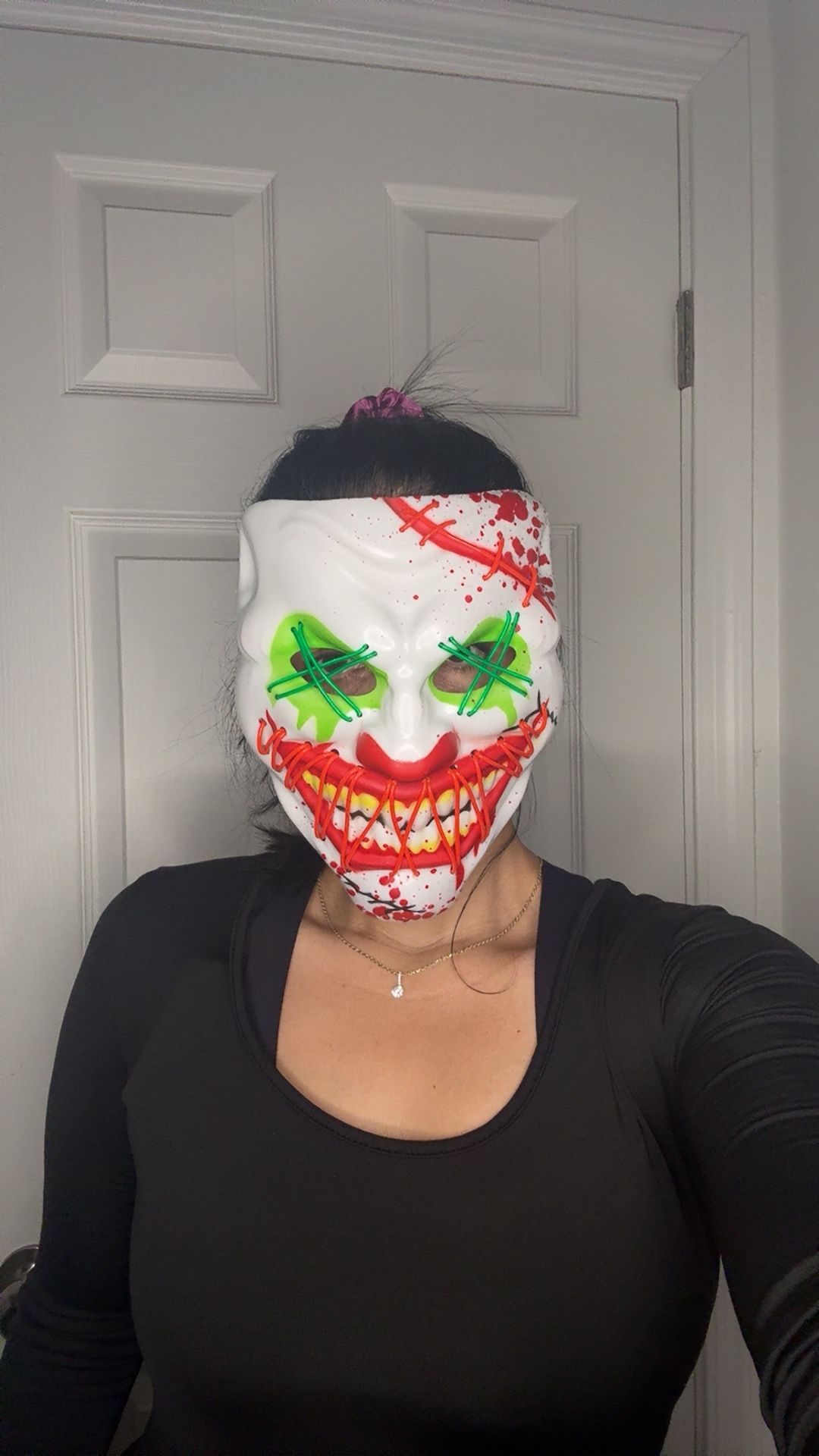 Halloween LED Clown Mask For Adult & Kids, El Wire Scary Purge Mask For Cosplay Purge For Cosplay Costume, Light Up For Festival party.