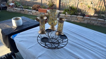 Vase and candle holders