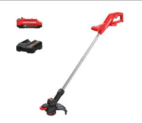 CRAFTSMAN V20 20-volt max 10-in Straight Shaft Battery String Trimmer 2 Ah (Battery Included) (Charger Included)