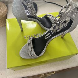 Silver Chain Heels Size 9