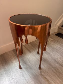 Modern accent table with smoked glass