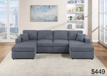 Corduroy sectional sofa