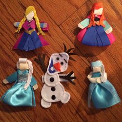 Frozen theme handmade hair clips