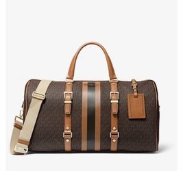 Michael Kors Bedford Travel Extra-Large Signature Logo Stripe Weekender Bag