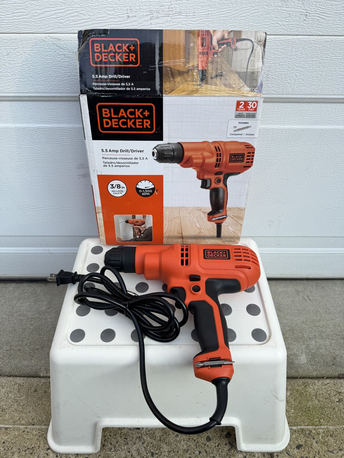 New 3/8" Black + Decker famous brand electric drill