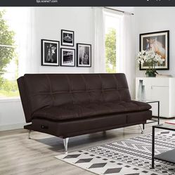 Meredith thick sofa bed leather Java by Serta

