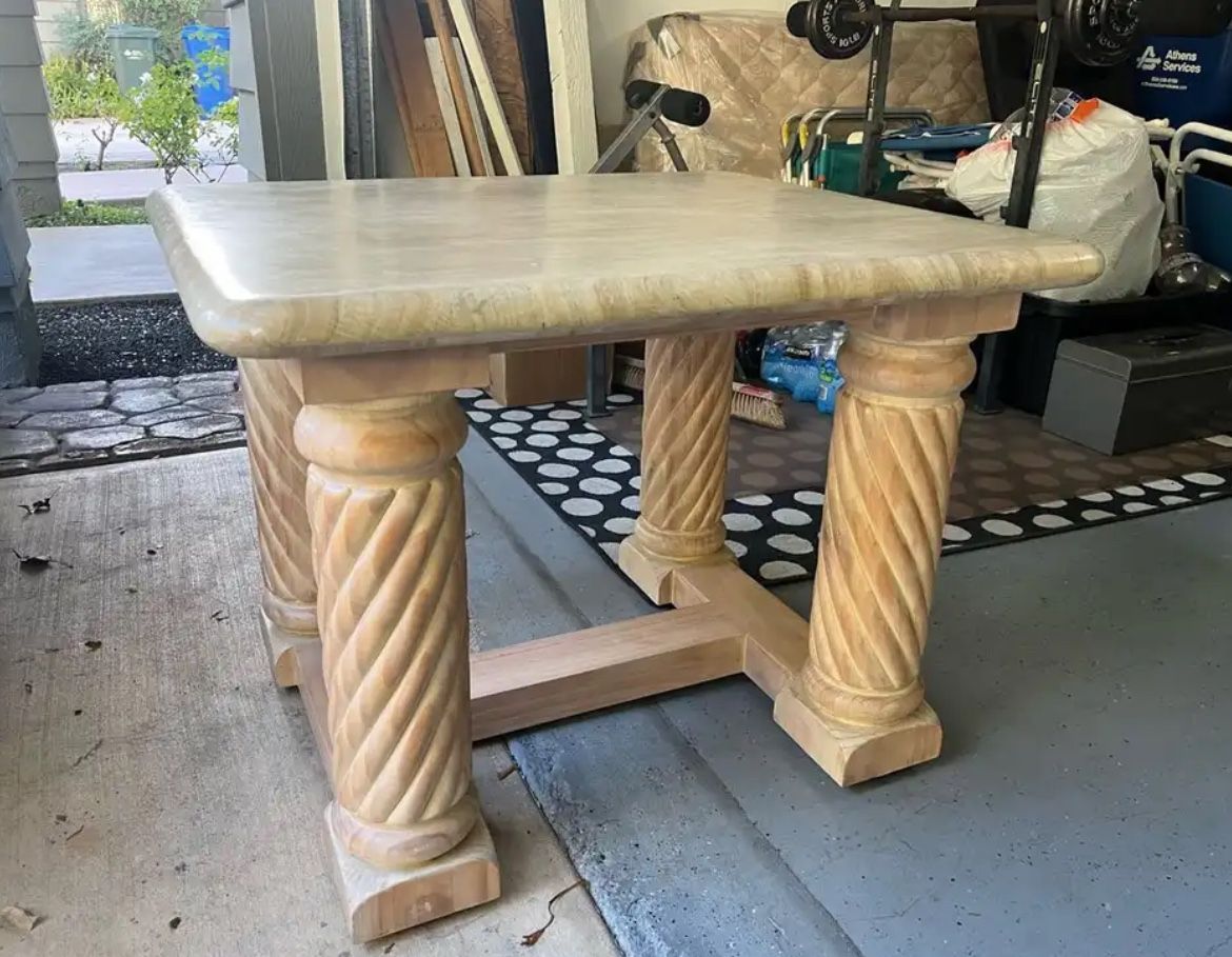 Decorative Wooden Table W/ Carved Legs
